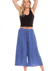 Nusantara Pant Thai Cotton Drawstring Flood Pants - Cornflower