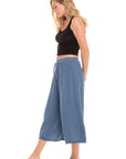 Nusantara Pant Thai Cotton Drawstring Flood Pants - Denim