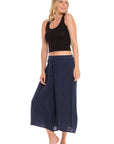 Nusantara Pant Thai Cotton Drawstring Flood Pants - Navy