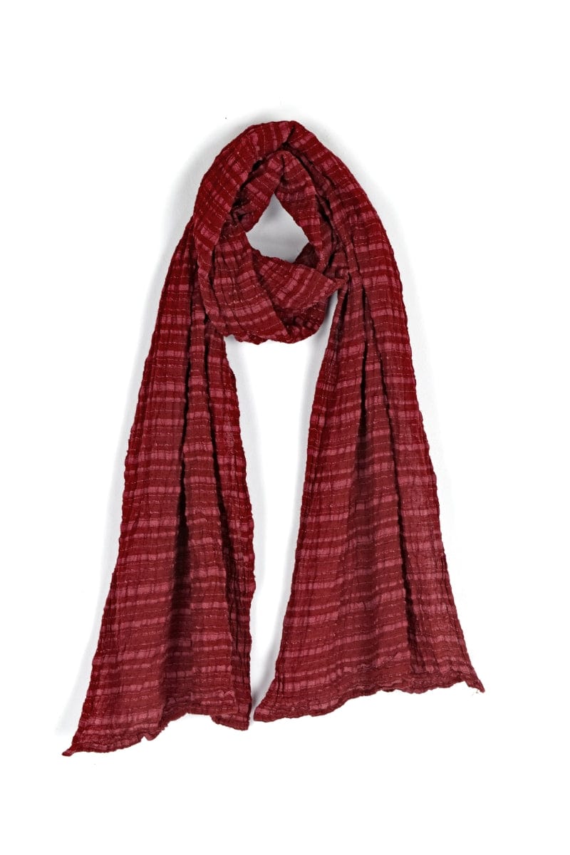 Nusantara Raspberry Thai Cotton Striped Scarf