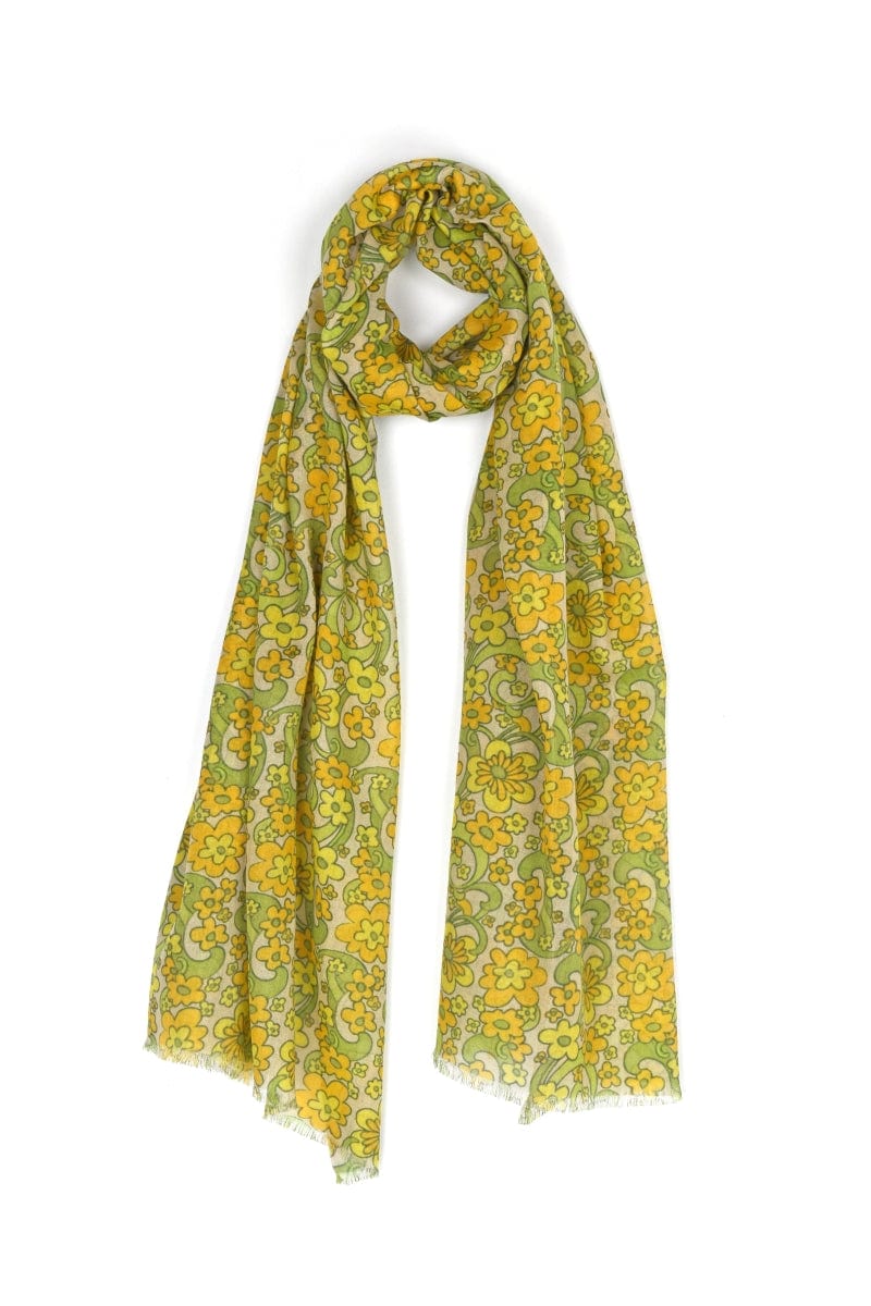 Nusantara Retro Floral Printed Cotton Modal Scarf