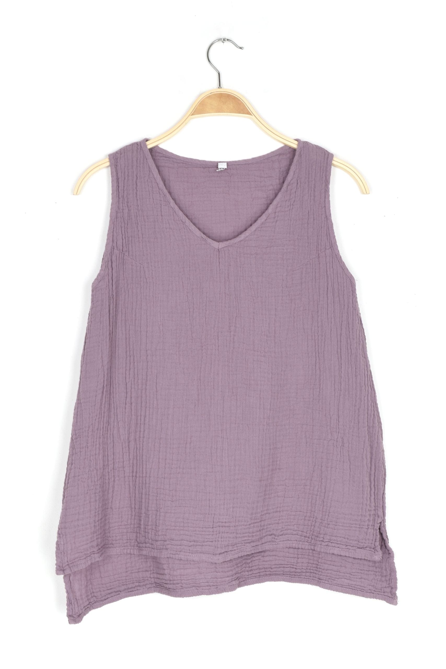 Nusantara top Lavender / Small/Medium Thai Cotton V-neck Tank