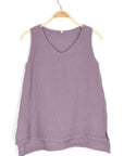 Nusantara top Lavender / Small/Medium Thai Cotton V-neck Tank