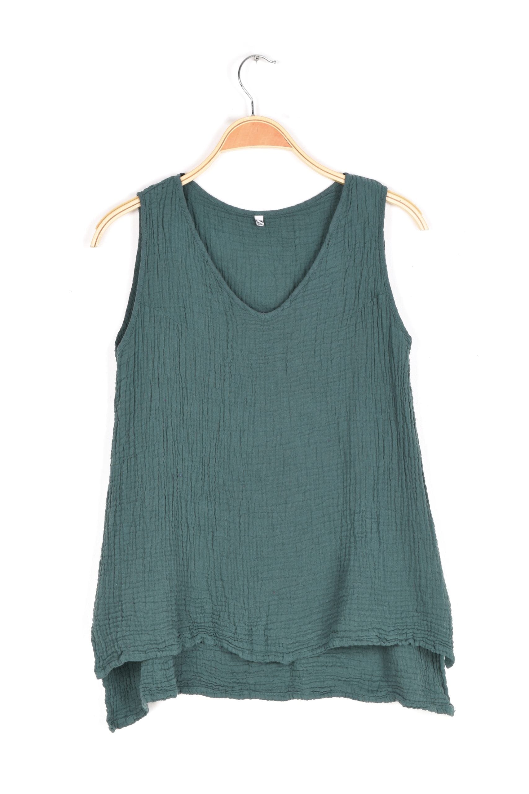 Nusantara top Lush Meadow / Small/Medium Thai Cotton V-neck Tank