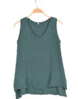 Nusantara top Lush Meadow / Small/Medium Thai Cotton V-neck Tank