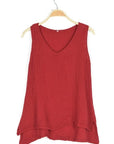 Nusantara top Red / Large/Extra Large Thai Cotton V-neck Tank