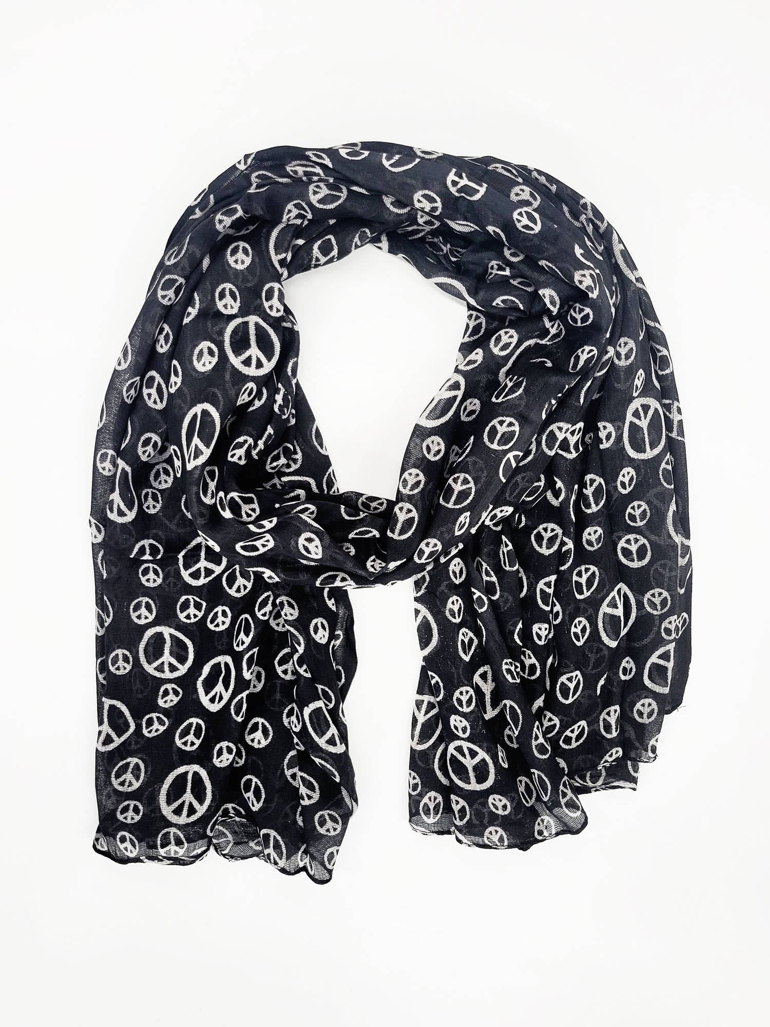 Raj Trading & Imports (USA) Inc. Black Peace Sign Scarf