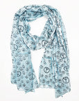 Raj Trading & Imports (USA) Inc. Ice Blue Peace Sign Scarf