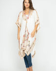 Raj Trading & Imports (USA) Inc. Tatiana White Gold Thick Stitch Kimono Short Sleeve