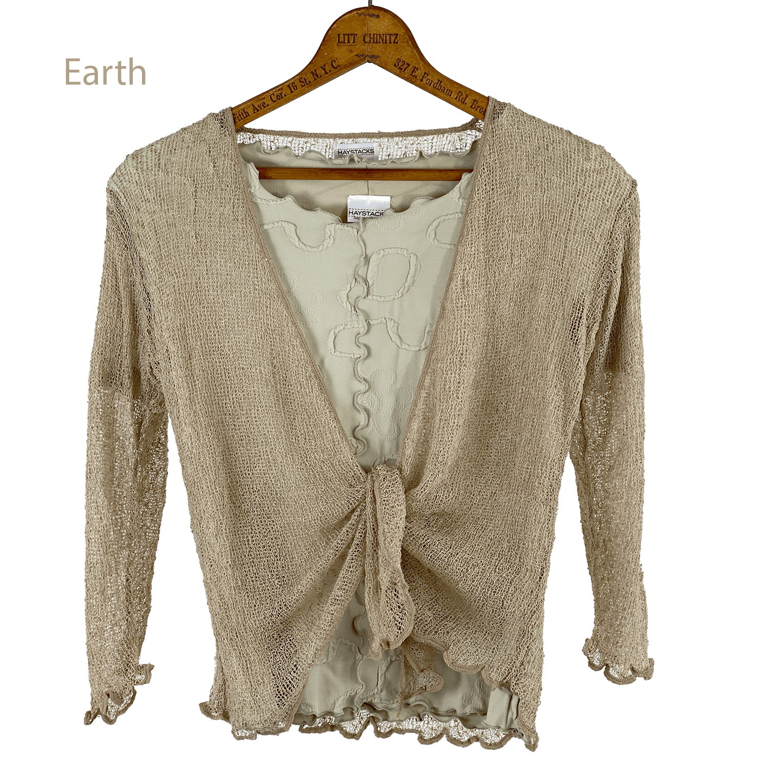 Tanami shawl Earth Lightweight Knit Cross Front Shrug