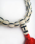 Tika Bracelet Carved Bone Mala Bracelet- Light Striped