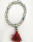 Tika Bracelet Carved Bone Mala Bracelet- Light Striped