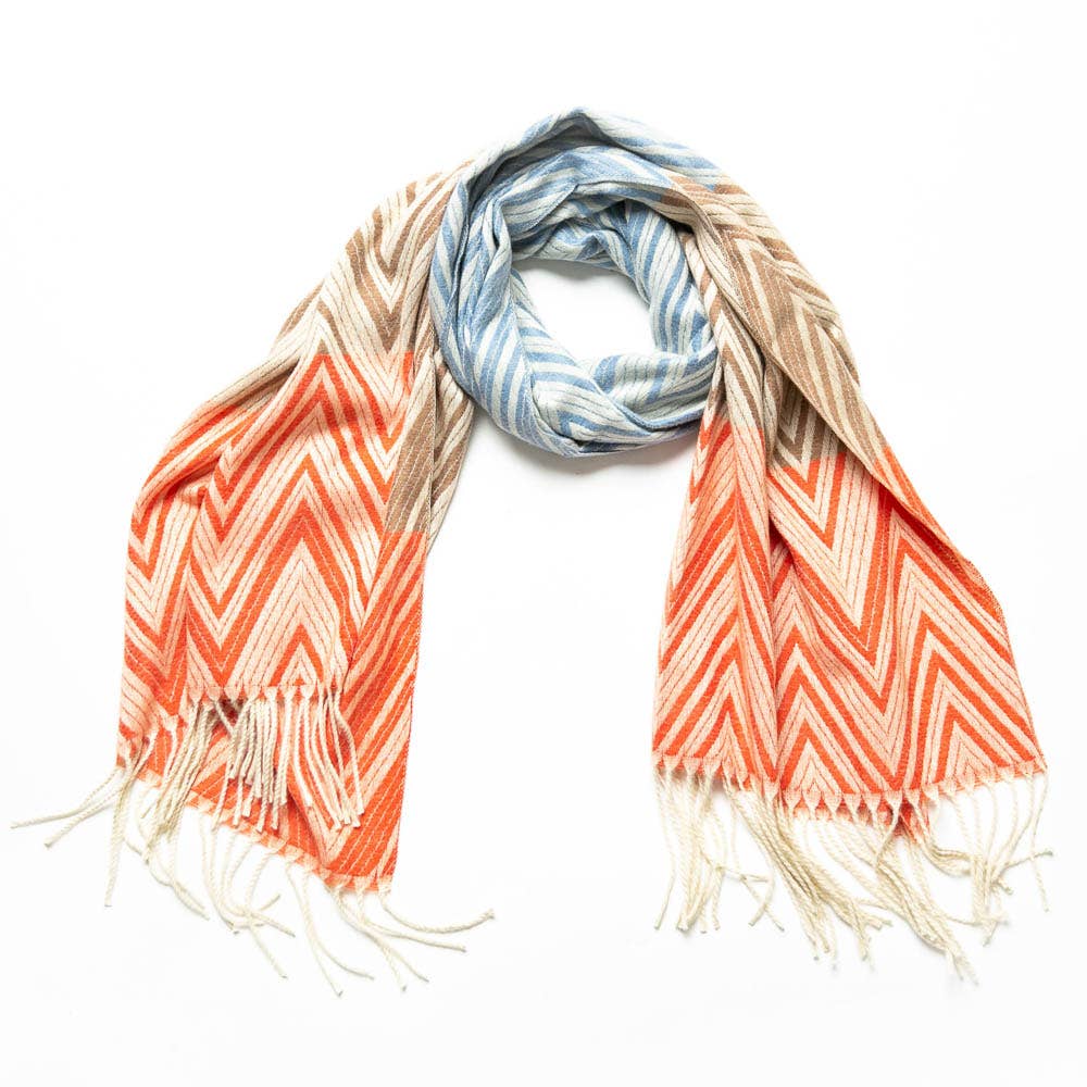 Top It Off Scarf Blue and Orange Talia Scarf