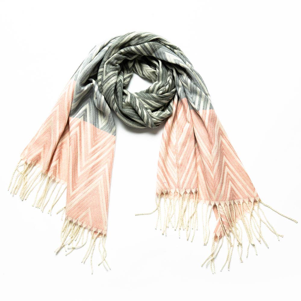 Top It Off Scarf Gray and Pink Talia Scarf