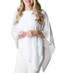 Top It Off White Solid Emily Poncho- SALE $5.70