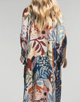 Urbanista Kimono BEIGE/NAVY Botanical Floral Kimono