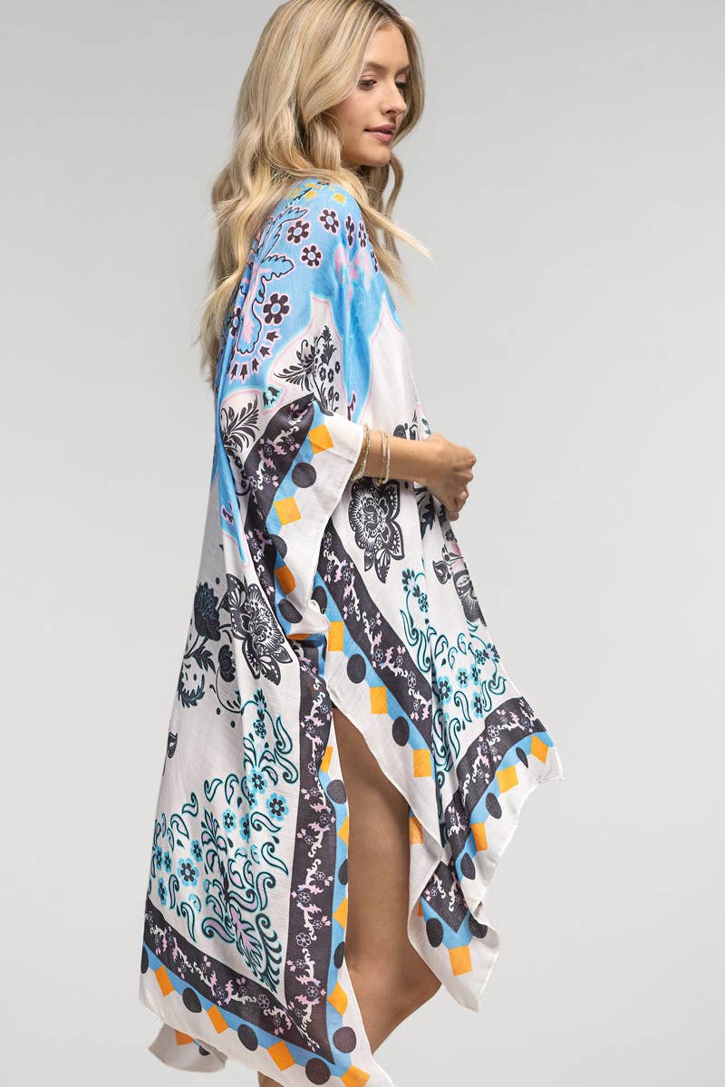 Urbanista Kimono Blue / OS Paisley and Floral Kimono