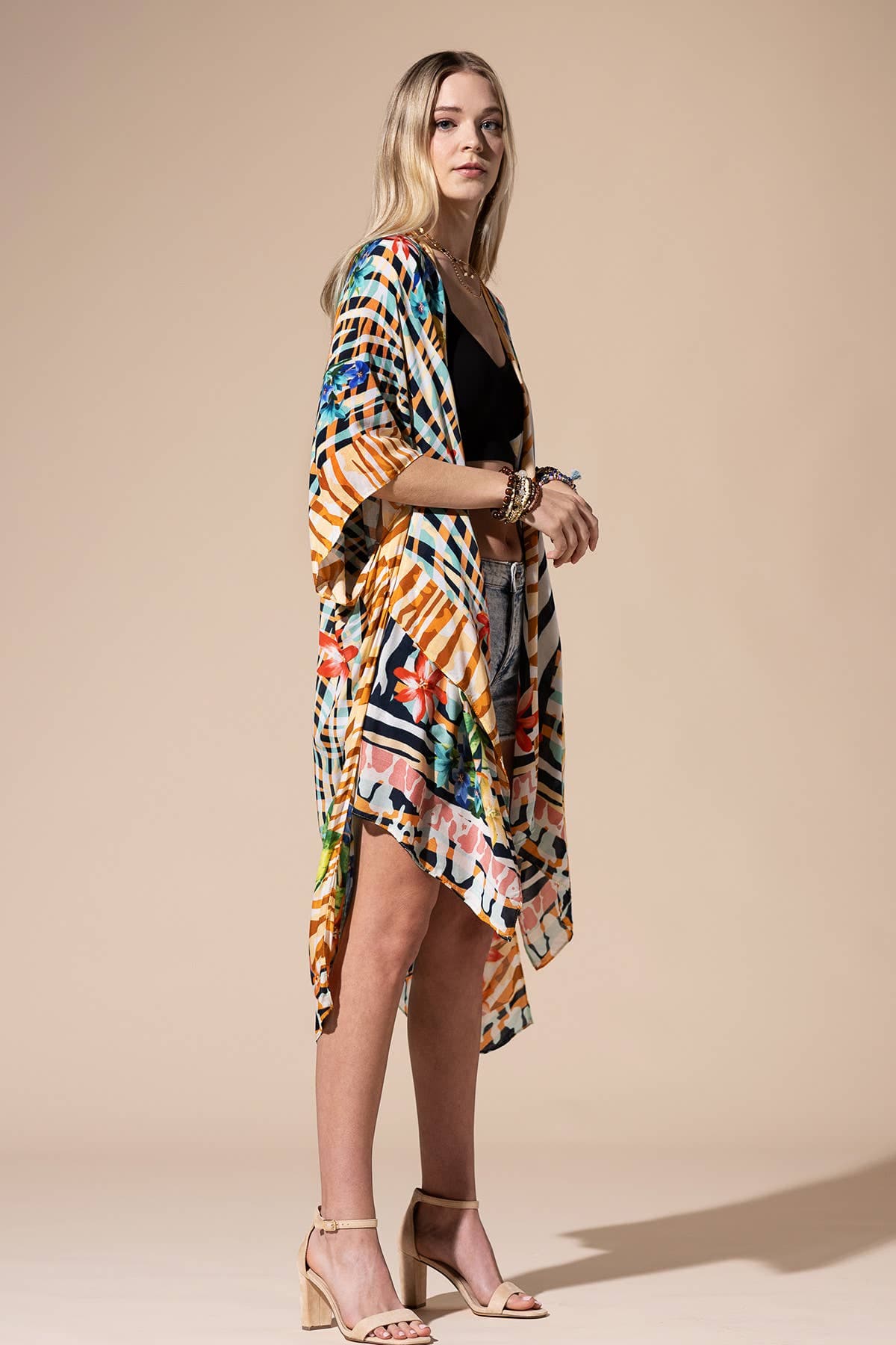 Urbanista Kimono Sunset Glow / OS Tropical Animal Print Kimono