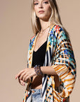 Urbanista Kimono Sunset Glow / OS Tropical Animal Print Kimono