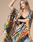 Urbanista Kimono Sunset Glow / OS Tropical Animal Print Kimono