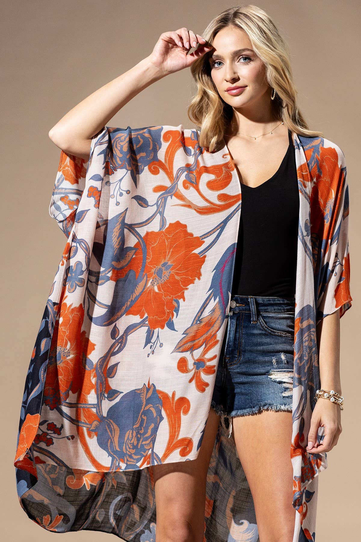 Urbanista ORANGE BLUE MULTI Orange Blue Multi Kimono