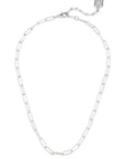 ZENZII Jewelry Necklace Matte Silver Classic Paperclip Link Necklace