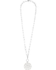 ZENZII Jewelry Necklace Matte Silver Double-Strand Gold Link Coin Necklace