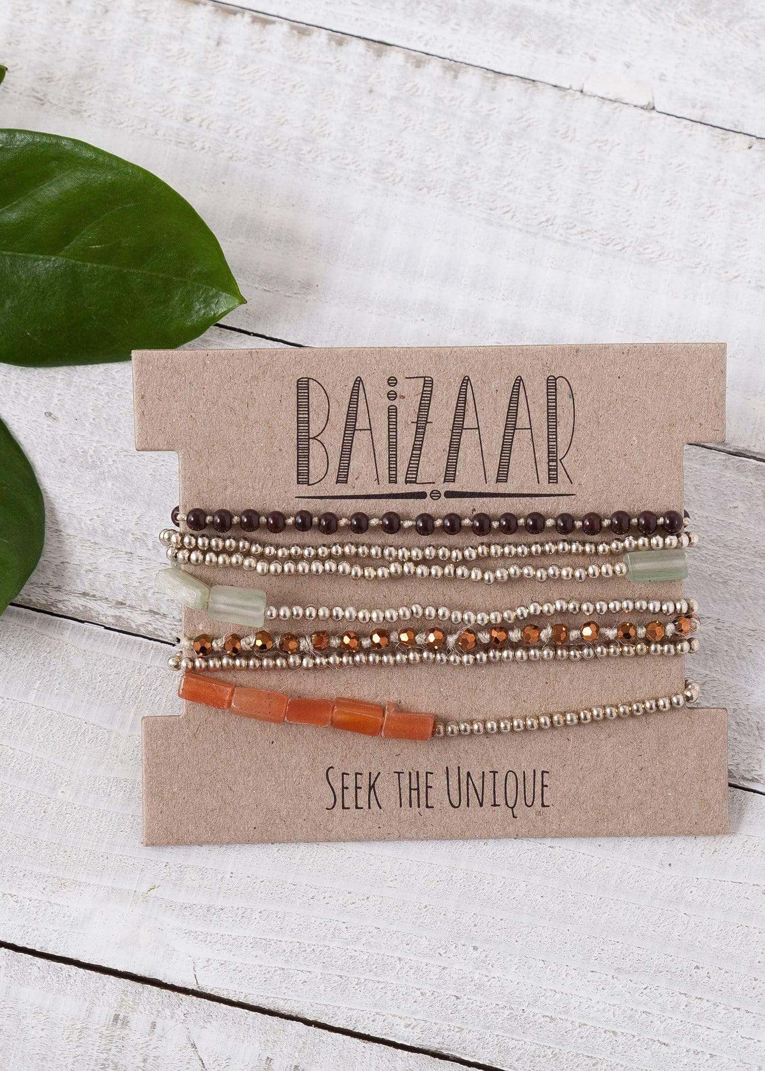 Baizaar Bracelet Silver Deer Lake Beaded Wrap Bracelet