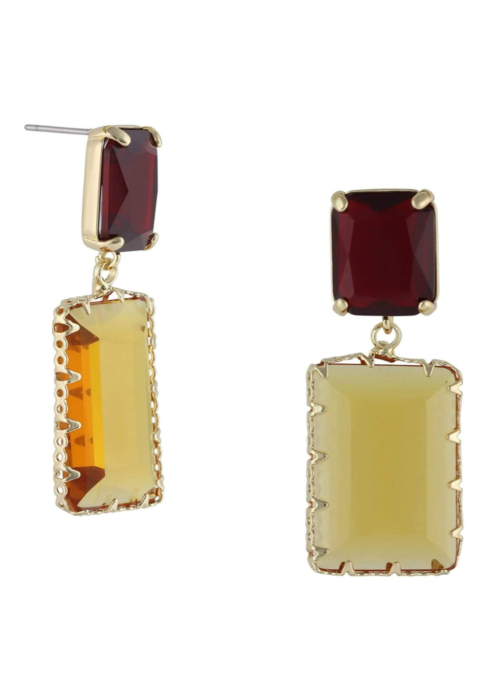 Big Metal London Earring Gold/Topaz/Ruby Beatrice Allure Stone Earring