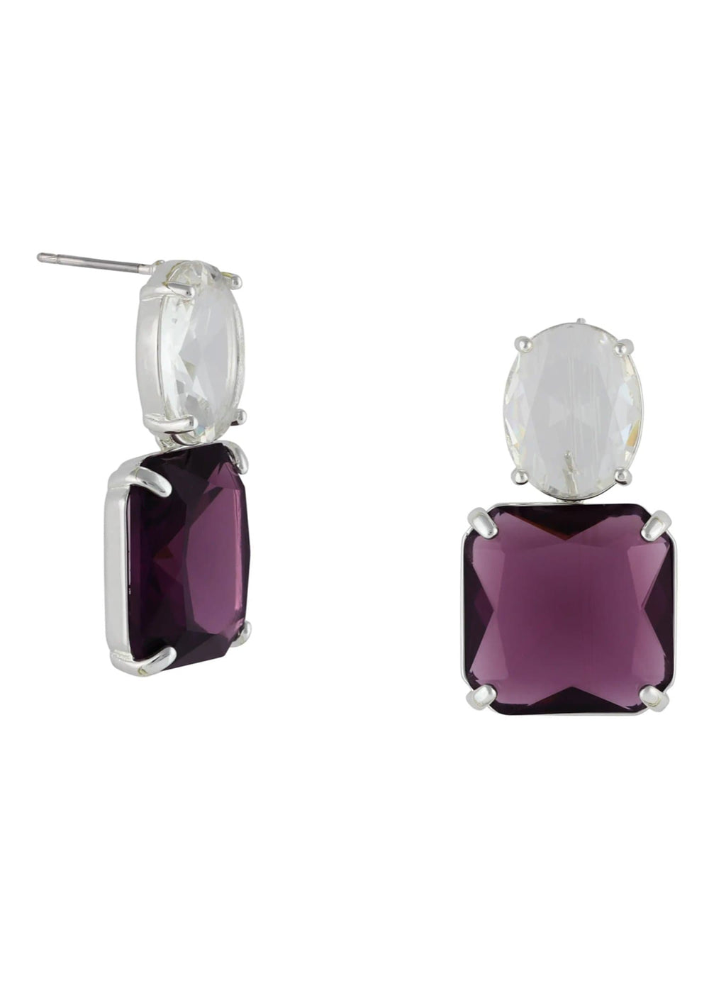 Big Metal London Earring Silver/Amethyst Alouette Allure Earring