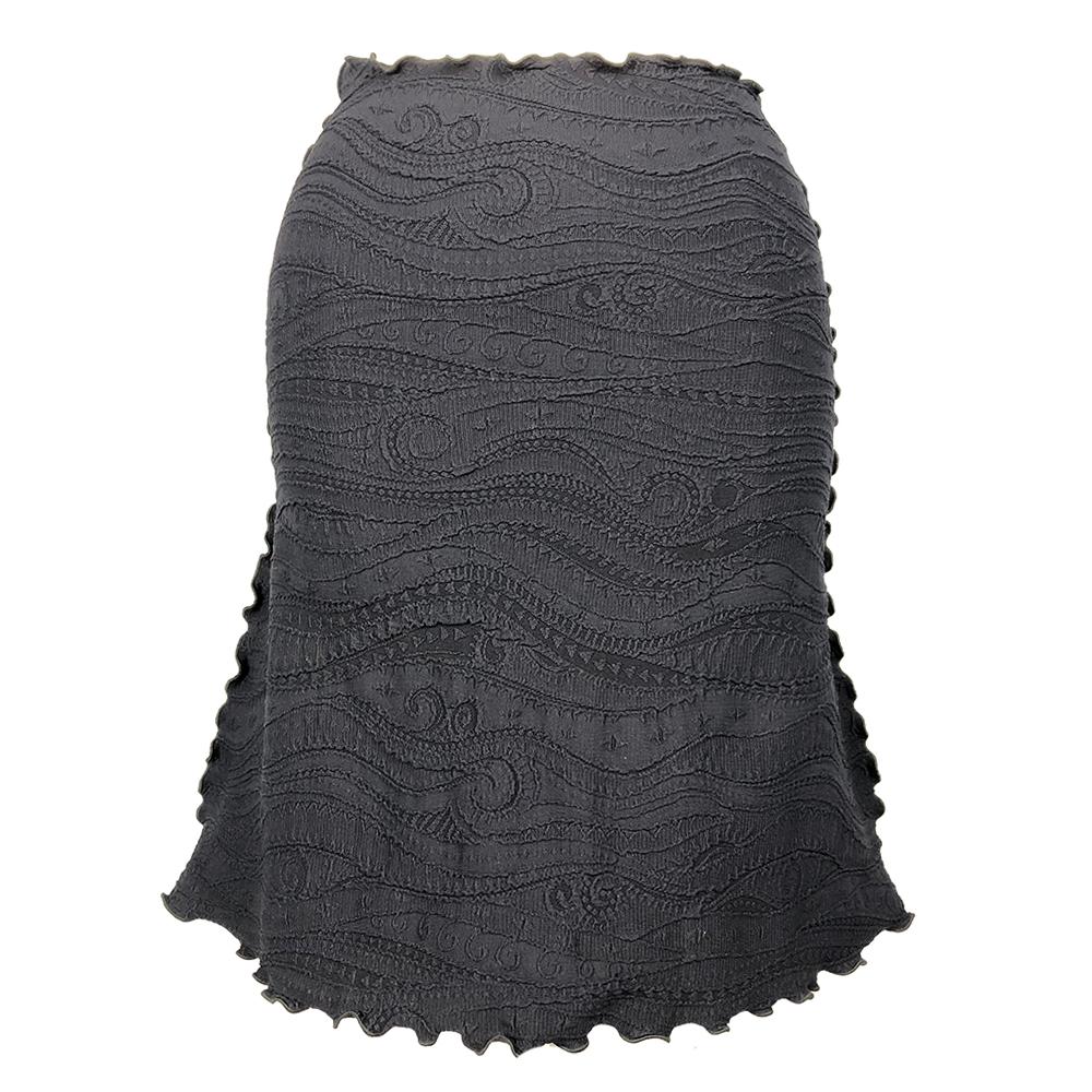 Haystacks Black Catty Jacquard Knit Bias Skirt