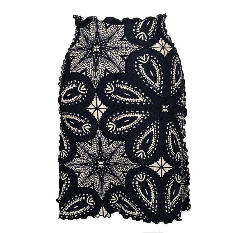 Haystacks Black Cuba Jacquard Knit Bias Skirt