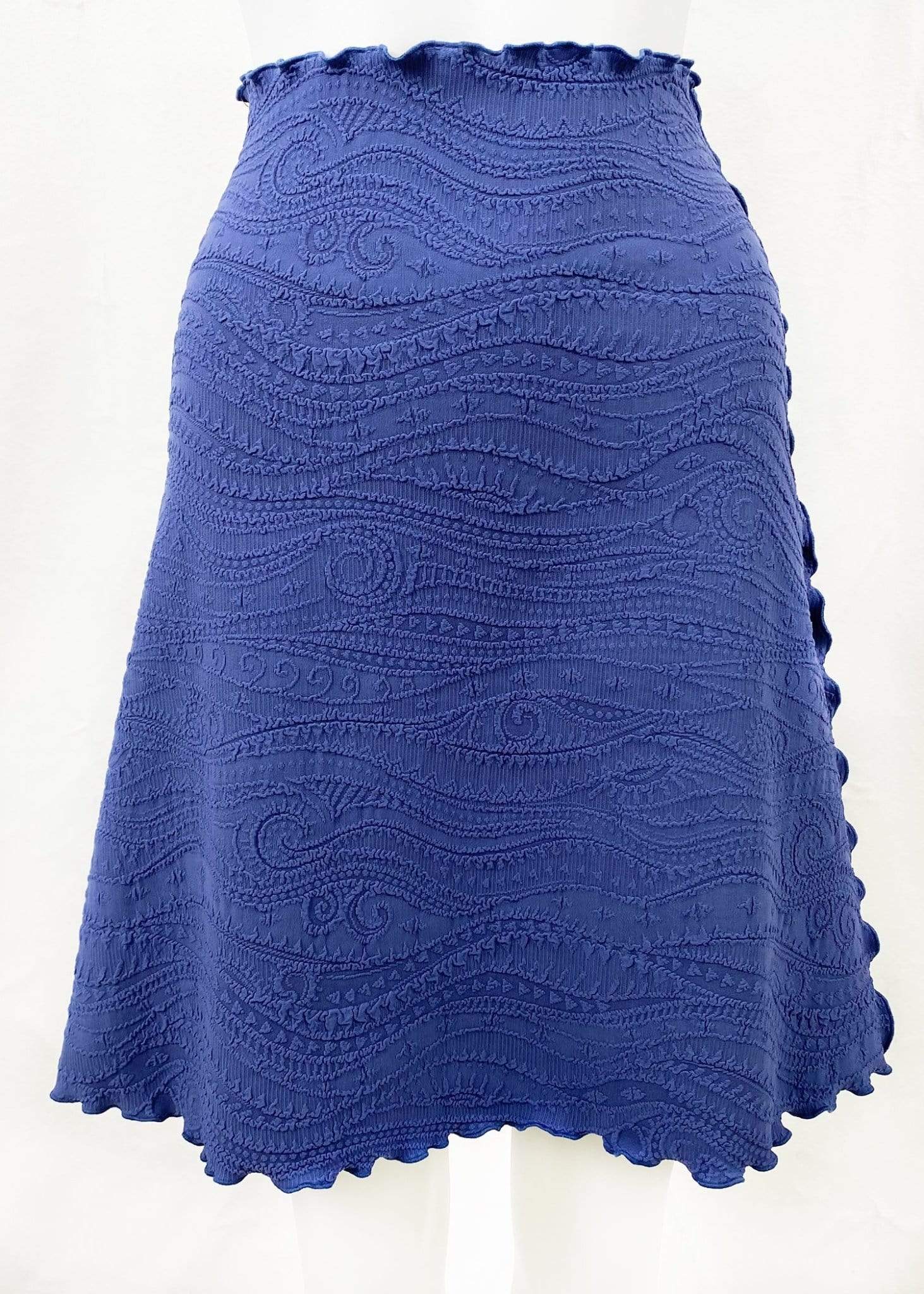 Haystacks Blue Indigo Catty Jacquard Knit Bias Skirt