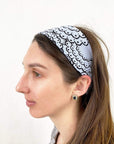 Haystacks headband Halogen Blue Doily Haystacks Printed Wide Headband