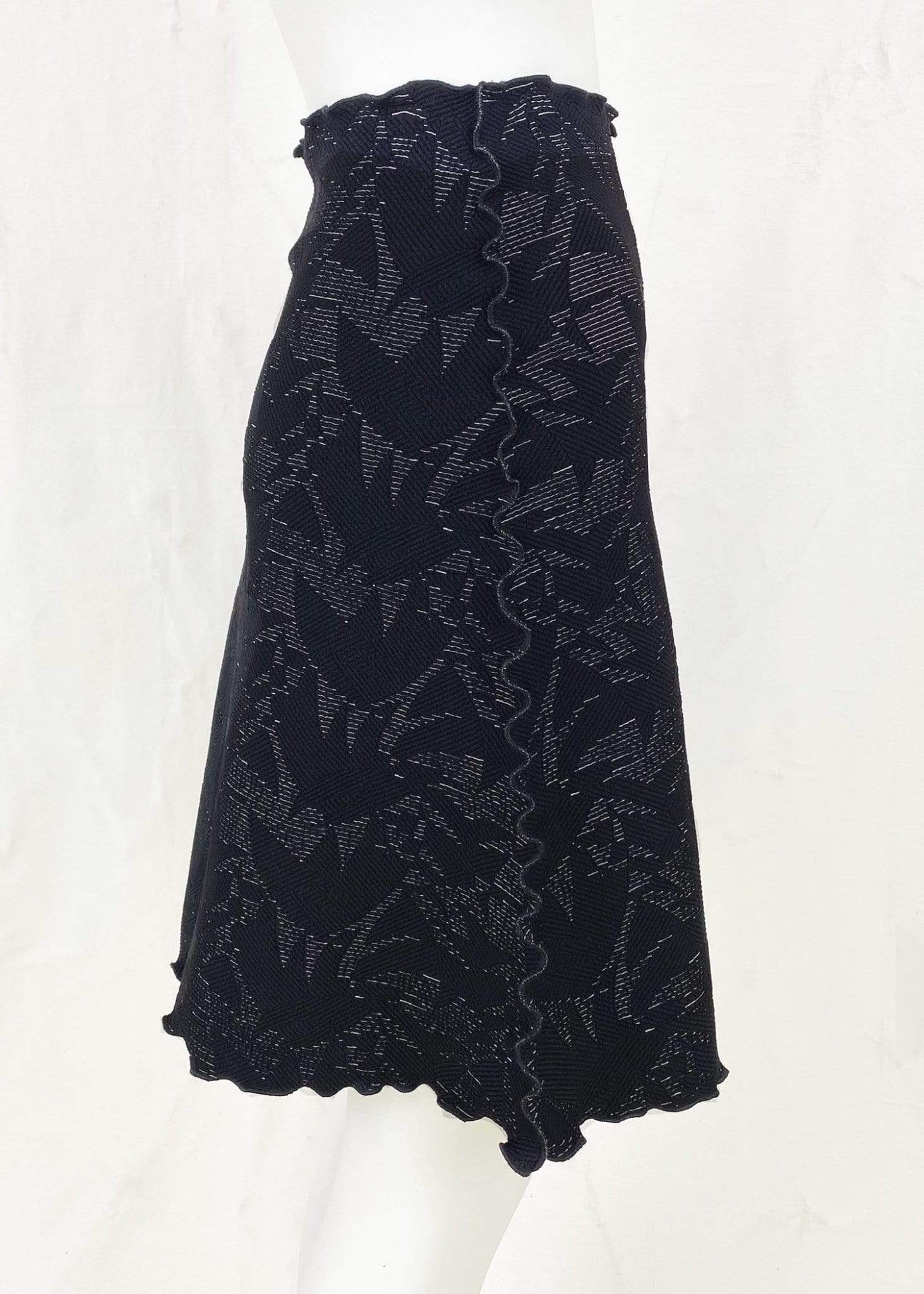 Haystacks Jacquard Knit Bias Black Galera Jacquard Knit Bias Skirt