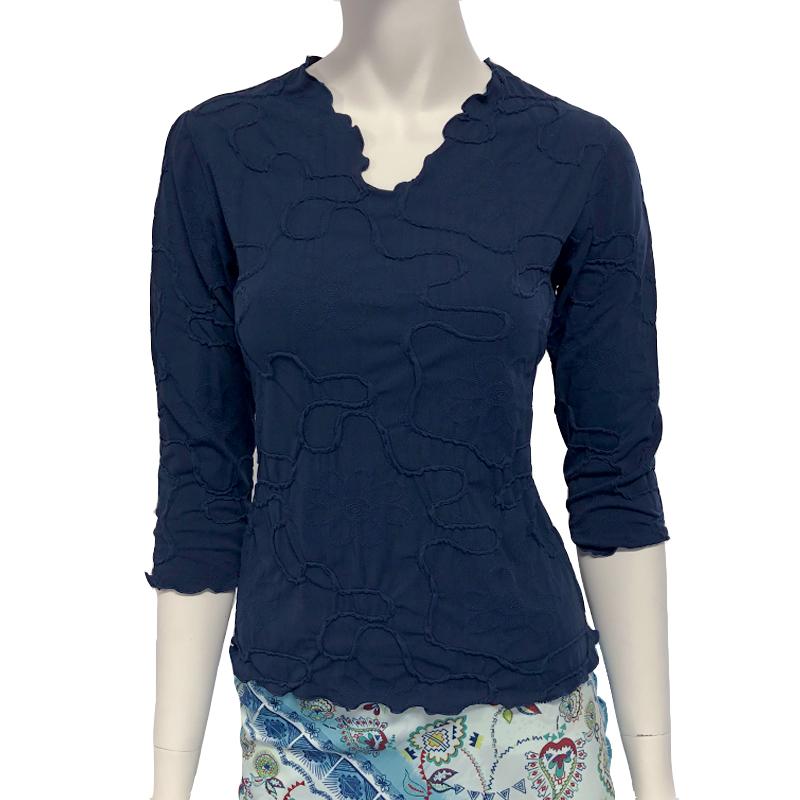 Haystacks Navy Conduit Surreal Textured Top