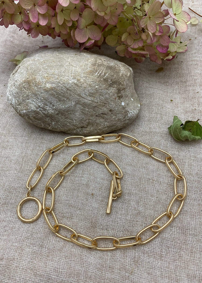 Haystacks Necklace Gold Toggle Clasp Chain Necklace