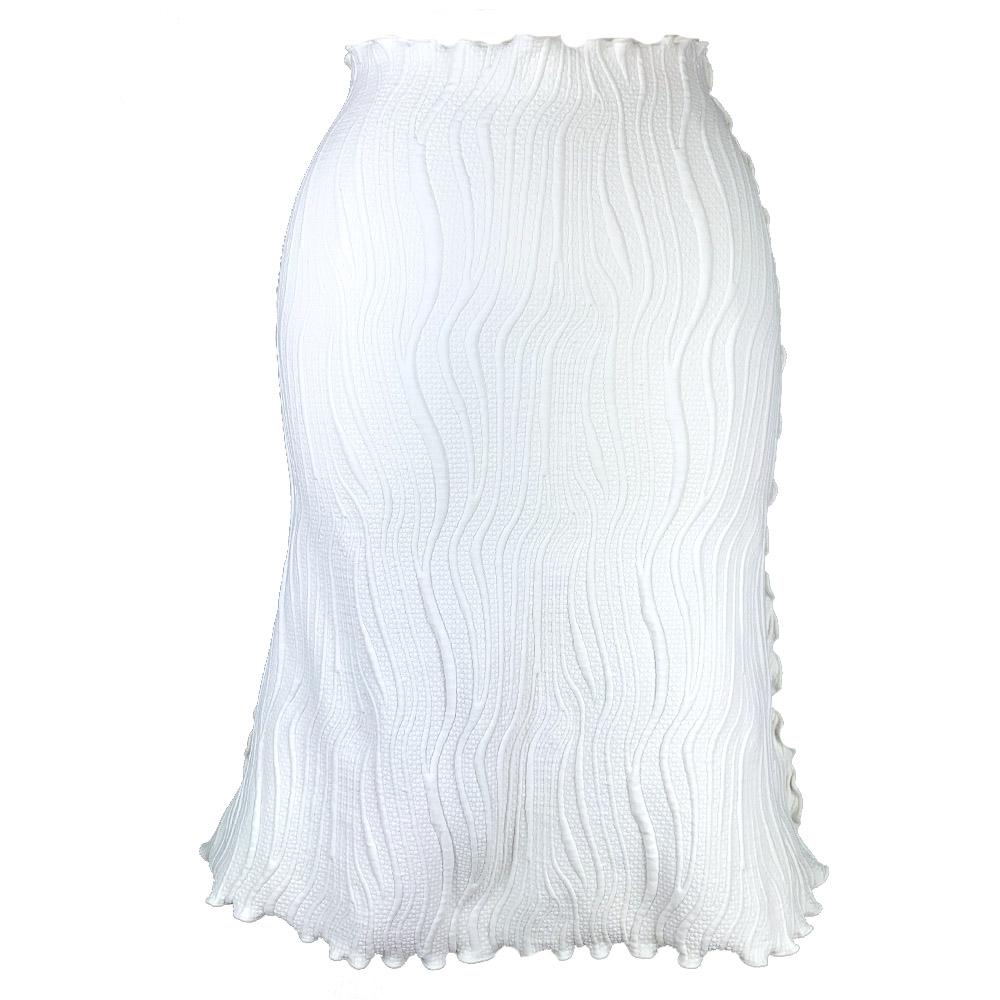 Haystacks Off White Canary Jacquard Knit Bias Skirt