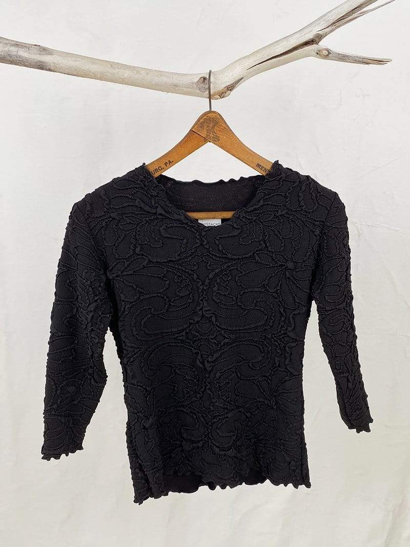 Haystacks top Black Fluence Textured Surreal Top