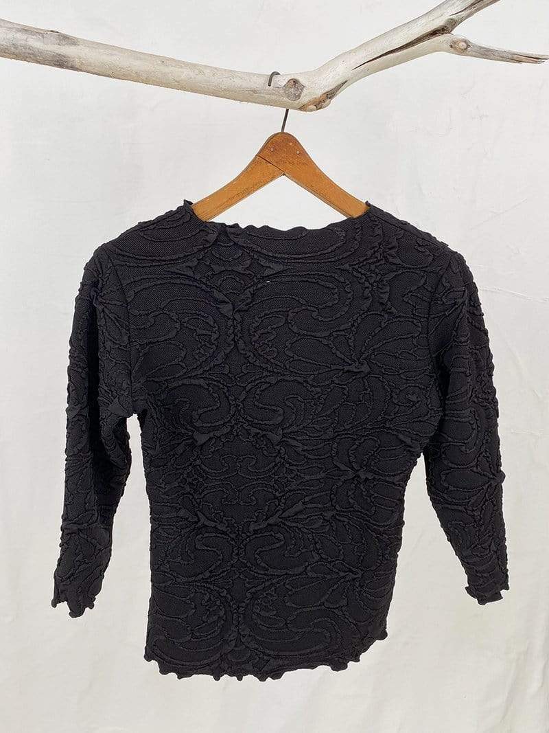 Haystacks top Black Fluence Textured Surreal Top