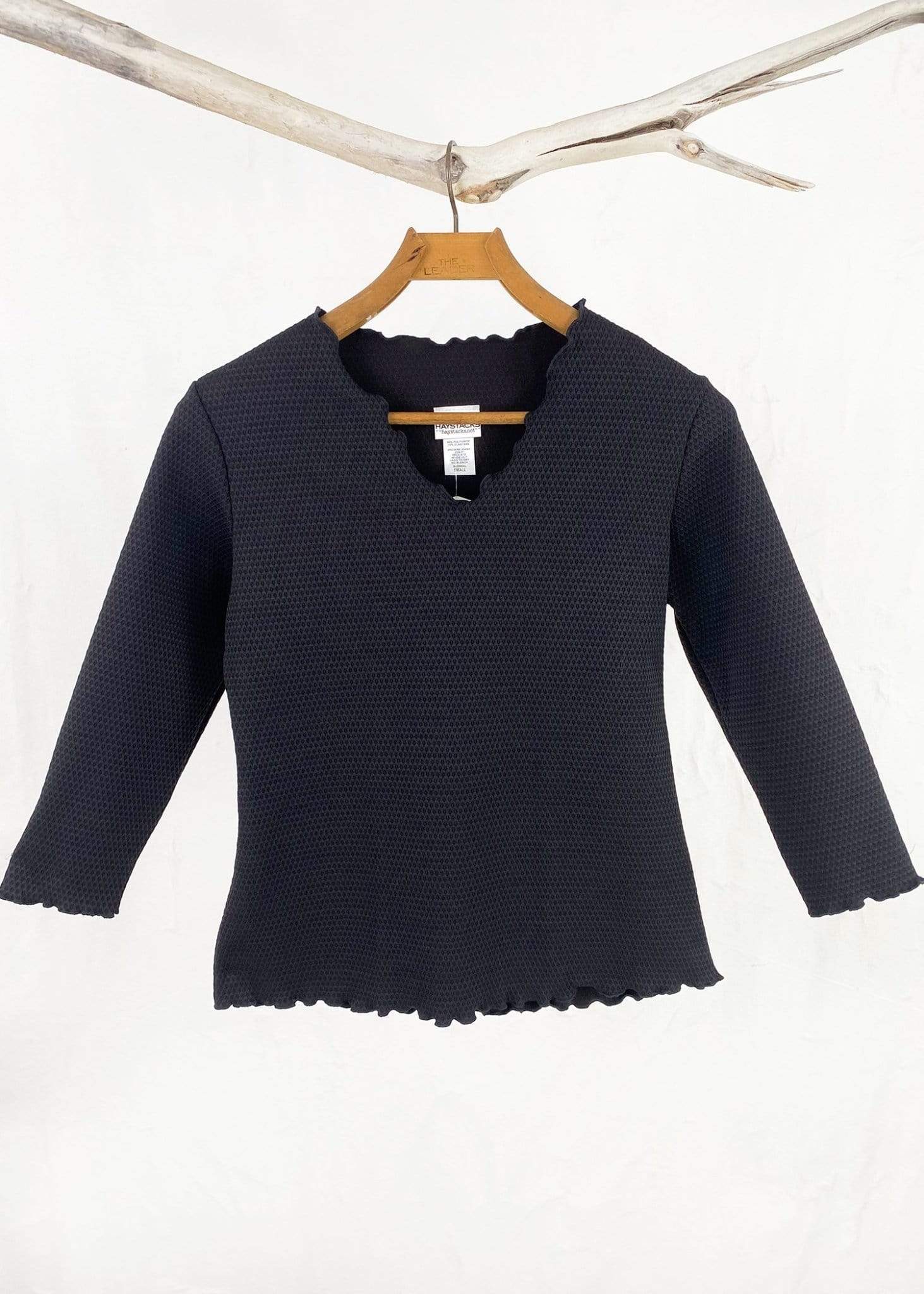 Haystacks top Black Kensi Matelasse Surreal Textured Top