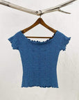 Haystacks top Haystacks Provincial Blue Razy Brazilian Textured Ballet Top