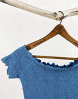 Haystacks top Haystacks Provincial Blue Razy Brazilian Textured Ballet Top