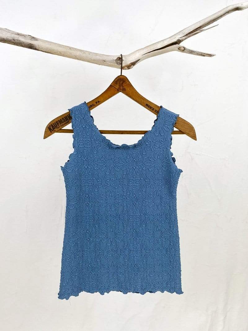 Haystacks top Haystacks Provincial Blue Razy Charming Tank Top