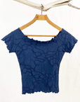 Haystacks top Navy Blue Conduit Brazilian Textured Ballet Top