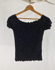 Haystacks top Small Black Lyrac Brazilian Textured Ballet Top