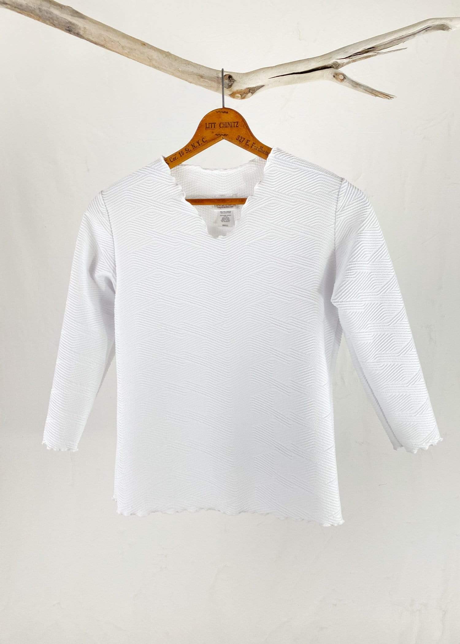 Haystacks top White Bally Primo Textured Surreal Top