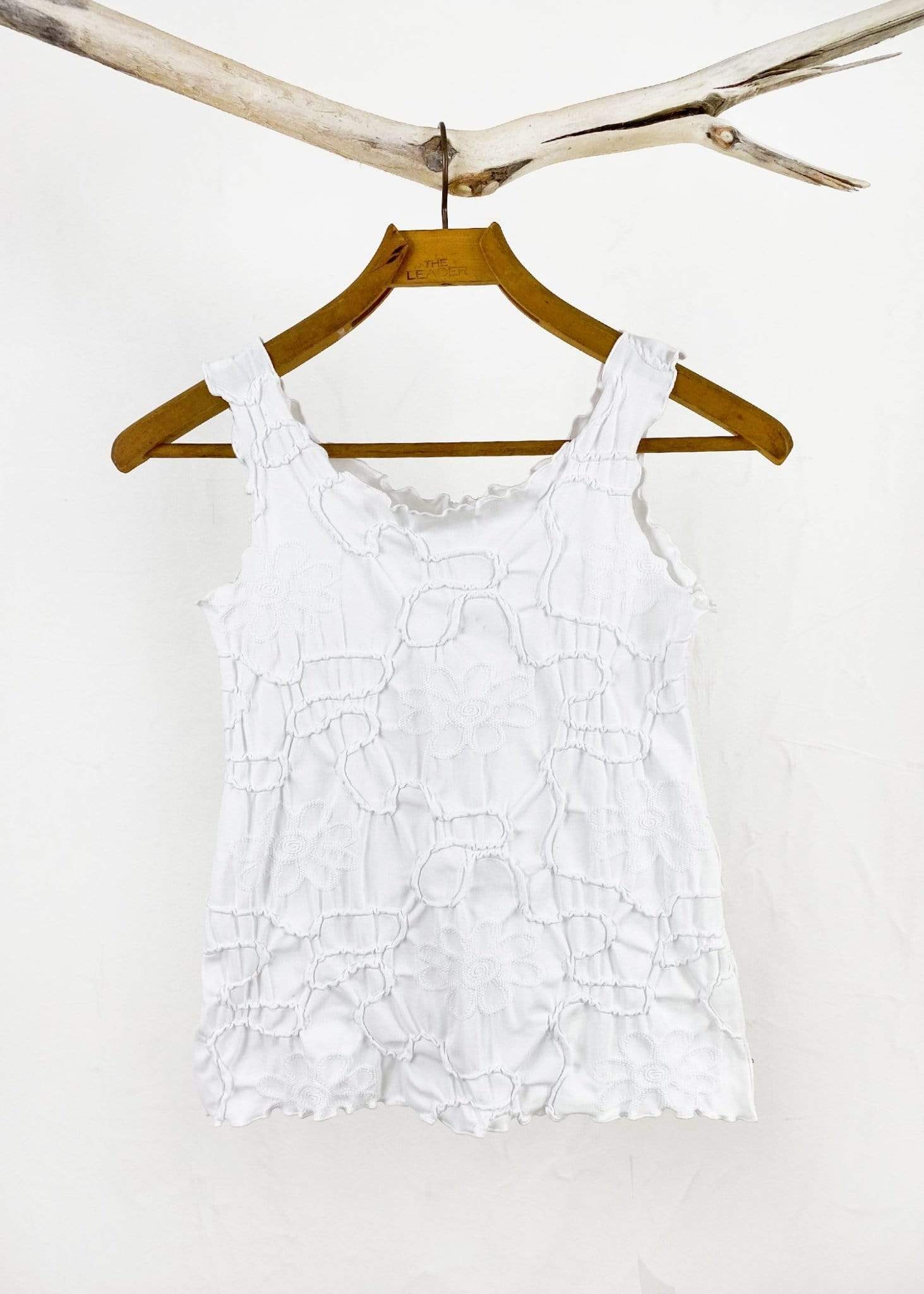 Haystacks top White Conduit Textured Charming Tank Top