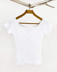 Haystacks top White Crinkle Brazilian Textured Ballet Top