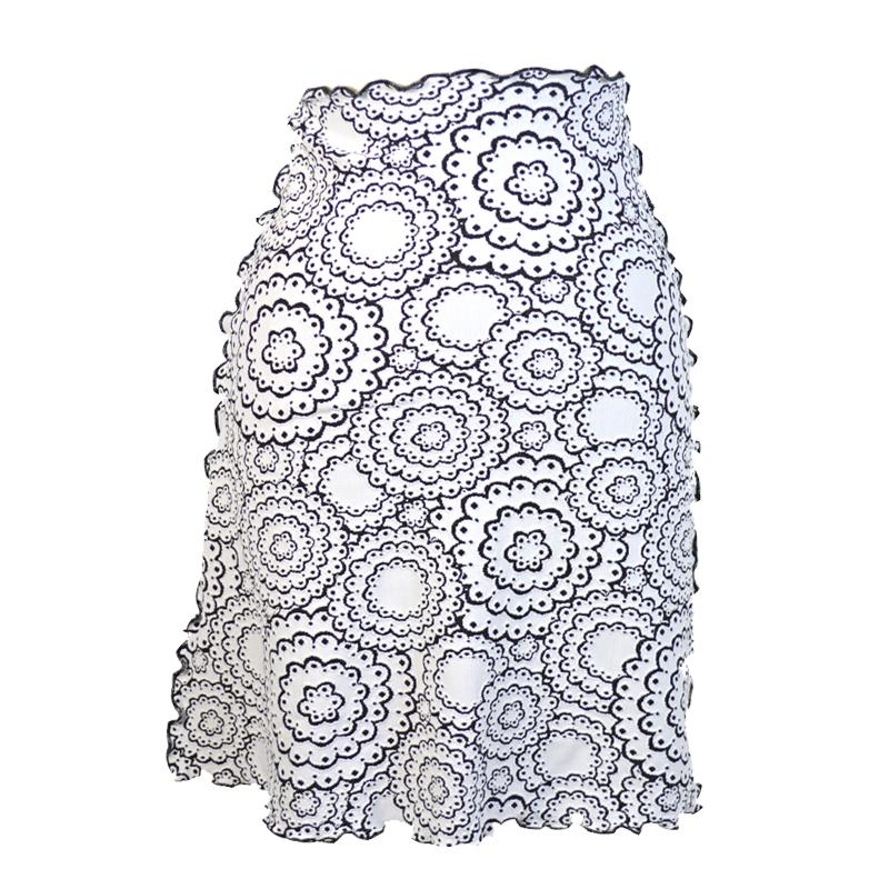 Haystacks White Doily Jacquard Knit Bias Skirt